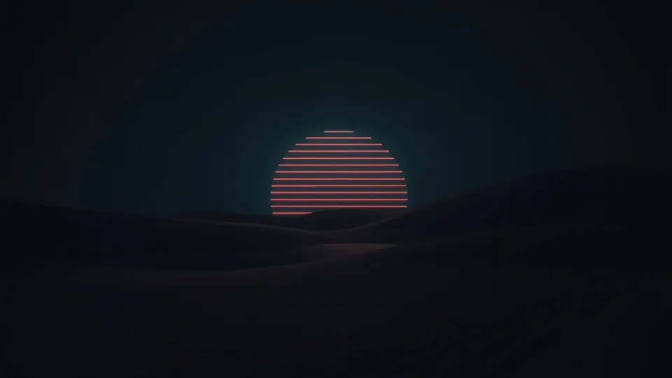 cyberpunk style desert landscape