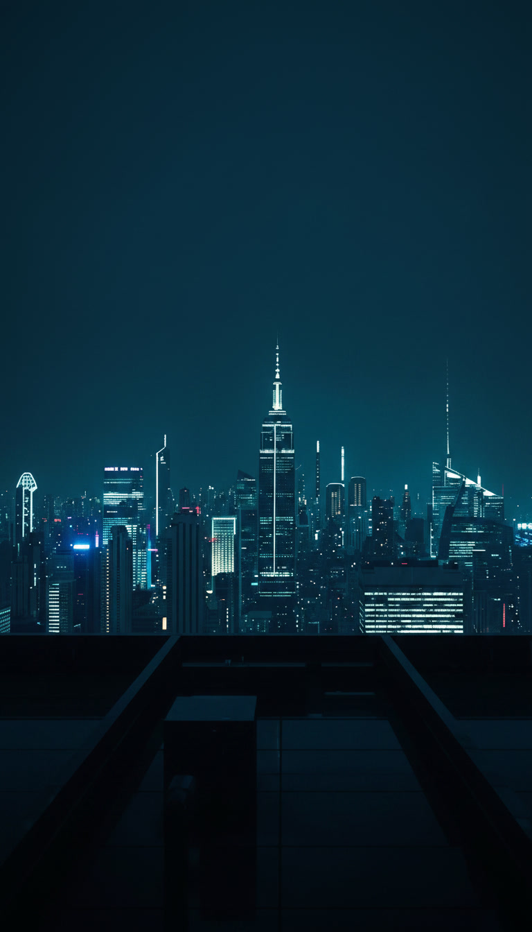  Futuristic city's rooftop view mobile