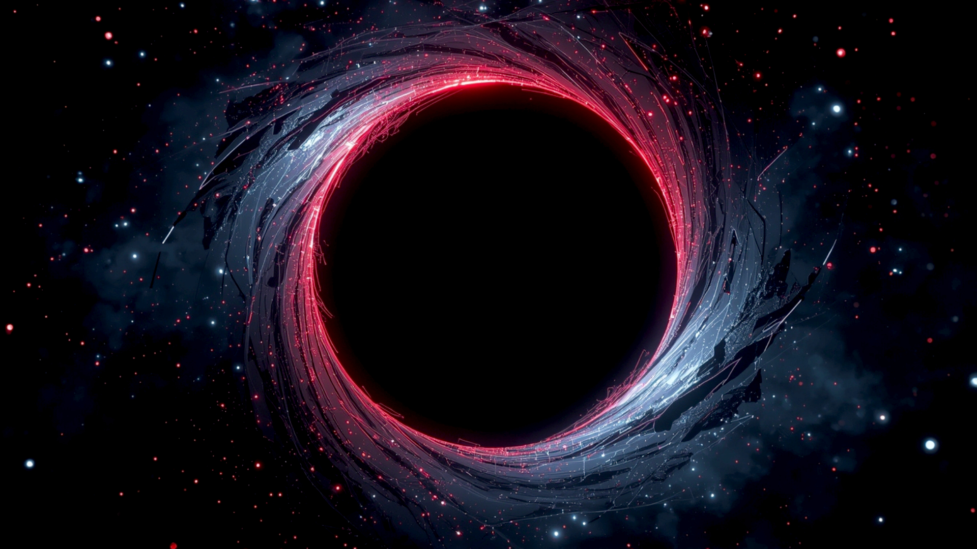 Black hole with glowing edges amoled