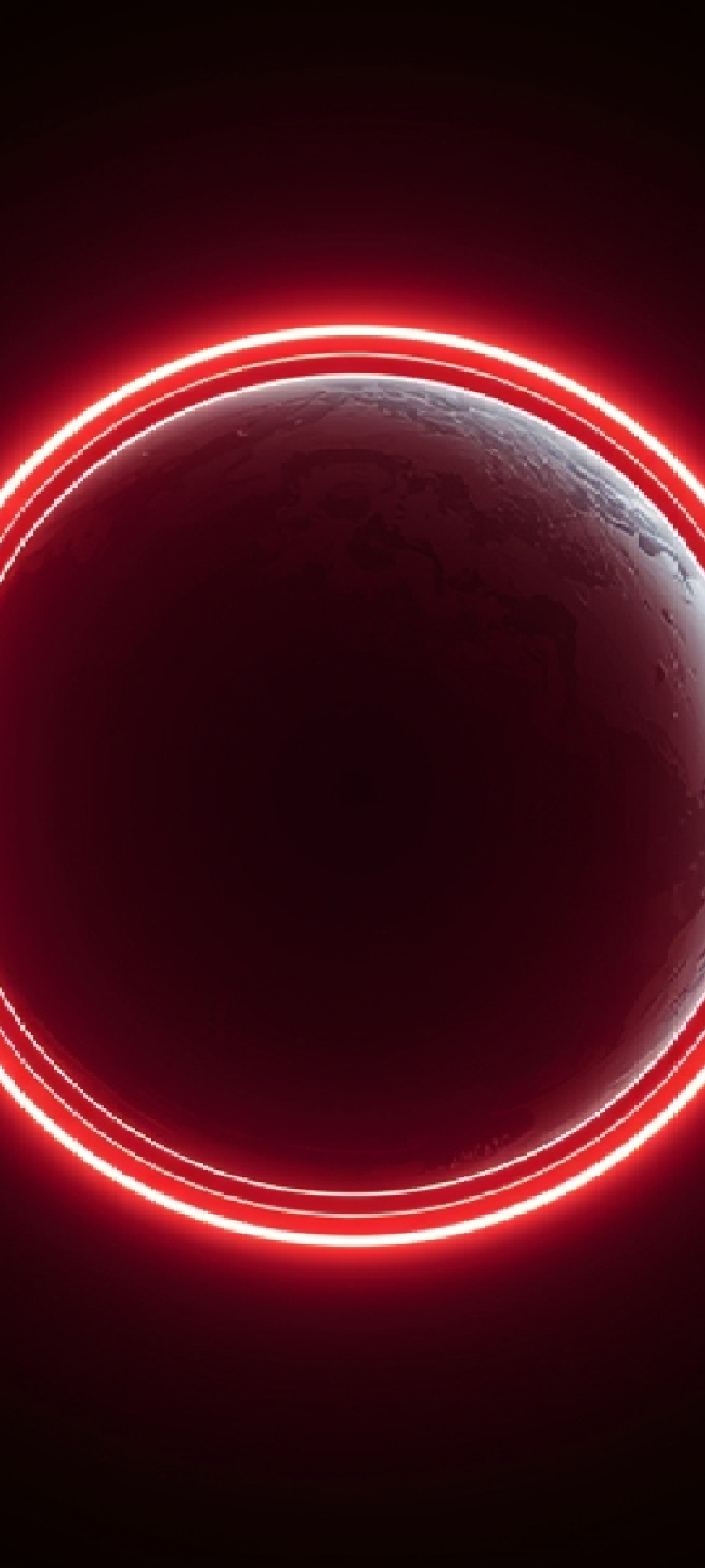  Neon planet with glowing ring mobile